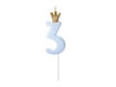 Picture of CANDLE CROWN LIGHT BLUE NUMBER 3